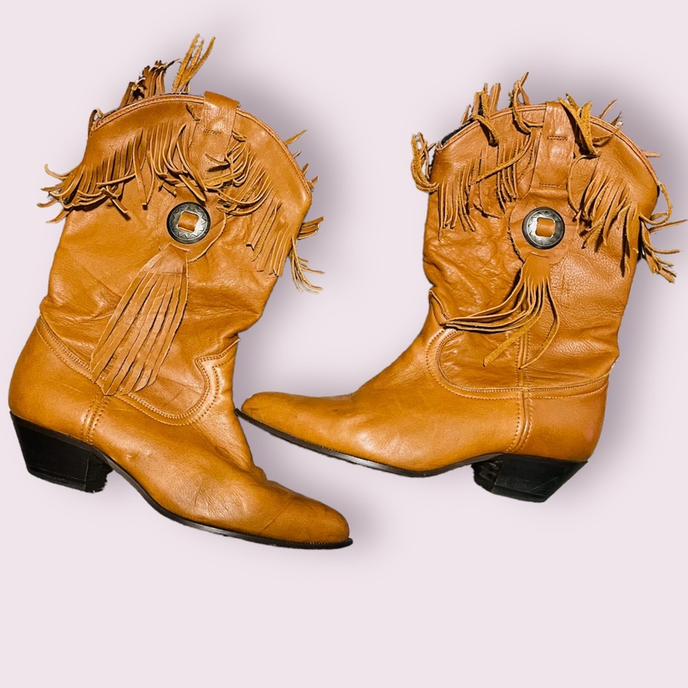 ACME Light Brown Leather Boots Size:6.5